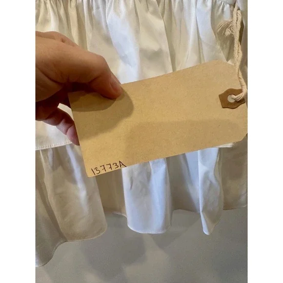 Anthropology Sunday in Brooklyn NWOT White Tiered Structured Blouse Cotton - NO - Picture 6 of 6
